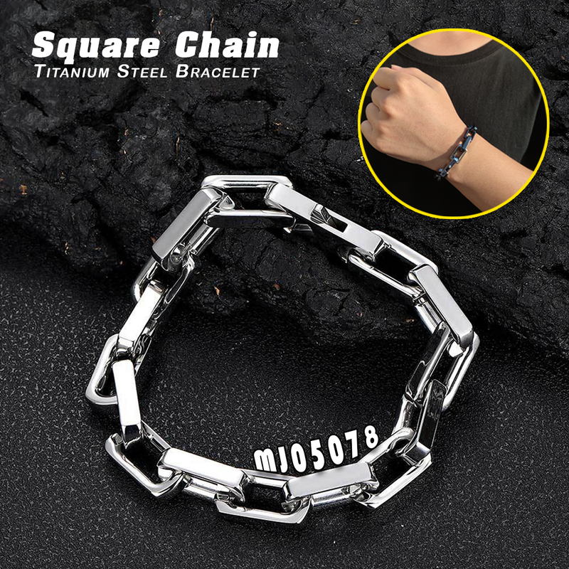 MJ05078 Square Chain Titanium Steel Bracelet