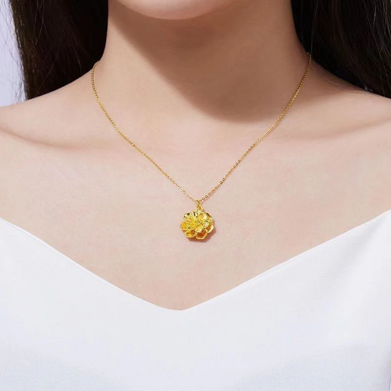 MJ05784 Gold flower necklace