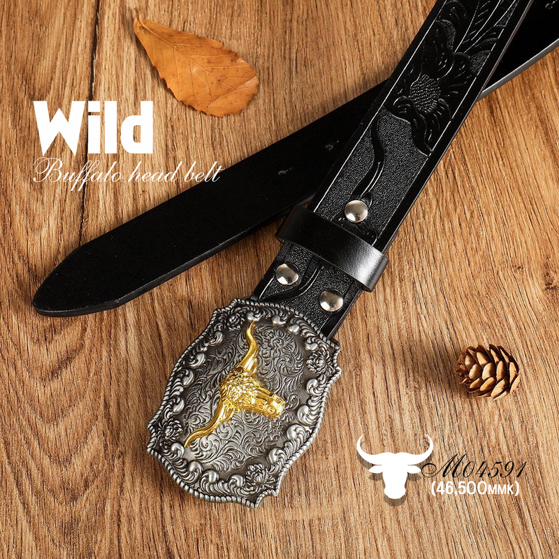MF04591  Wild Buffalo Head Belt
